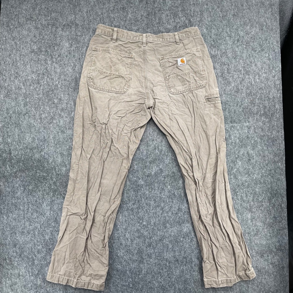 Carhartt Pants Mens 33x30 Canvas Work Pants Straight Leg Distressed Carpenter - Picture 2 of 16